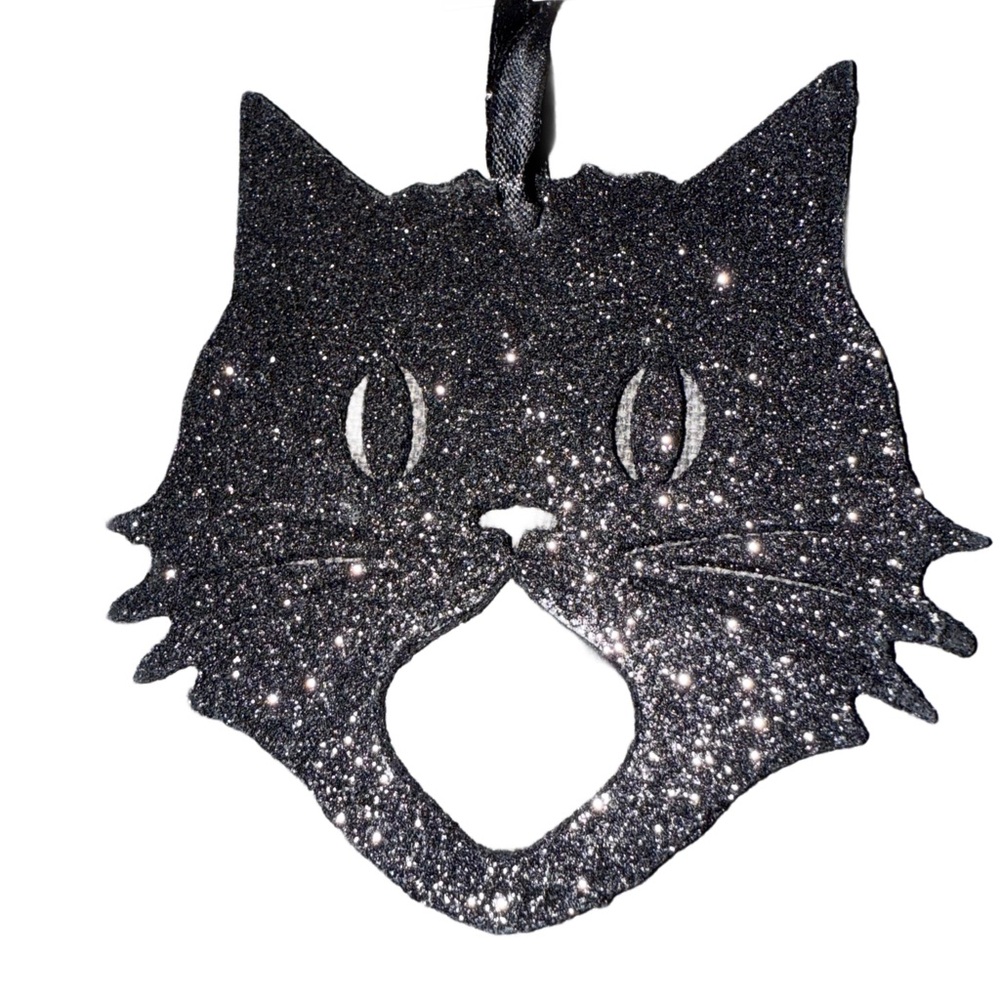 Bethany Lowe Halloween Glittered Scaredy Cat Silhouette Ornaments—Set Of 3